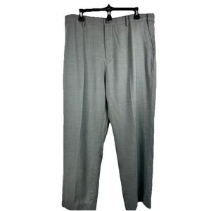 LL Bean Comfort Waist Wool Dress Pants 36x30 Grey Trousers Dark Academia Preppy